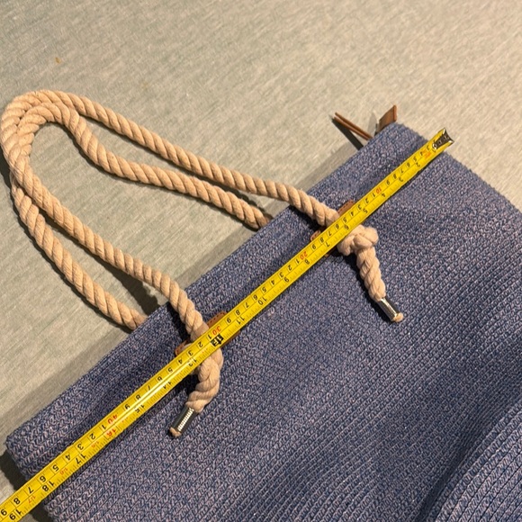 Nautical Blue Canvas Tote with Rope Handles - Picture 4 of 12